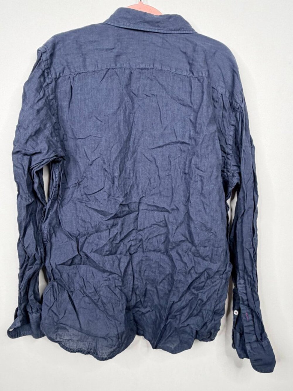 FAHERTY Linen Button-Down Shirt Dark Indigo XL #A3760 - Picture 4 of 8